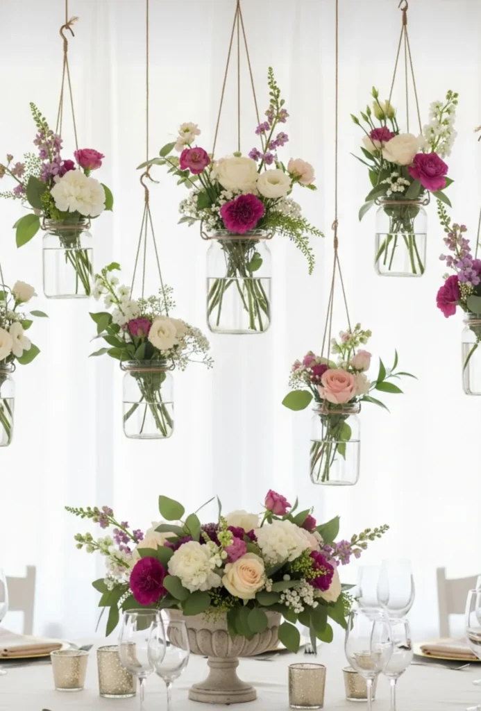 Hanging Mini Floral Jar Setups