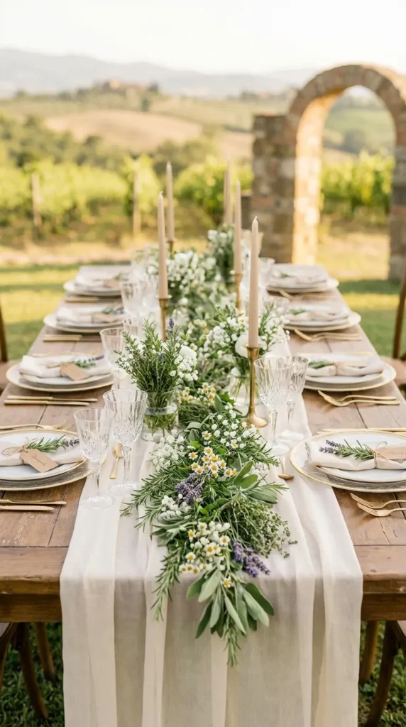 Herb Table Runners with Rosemary and Thyme