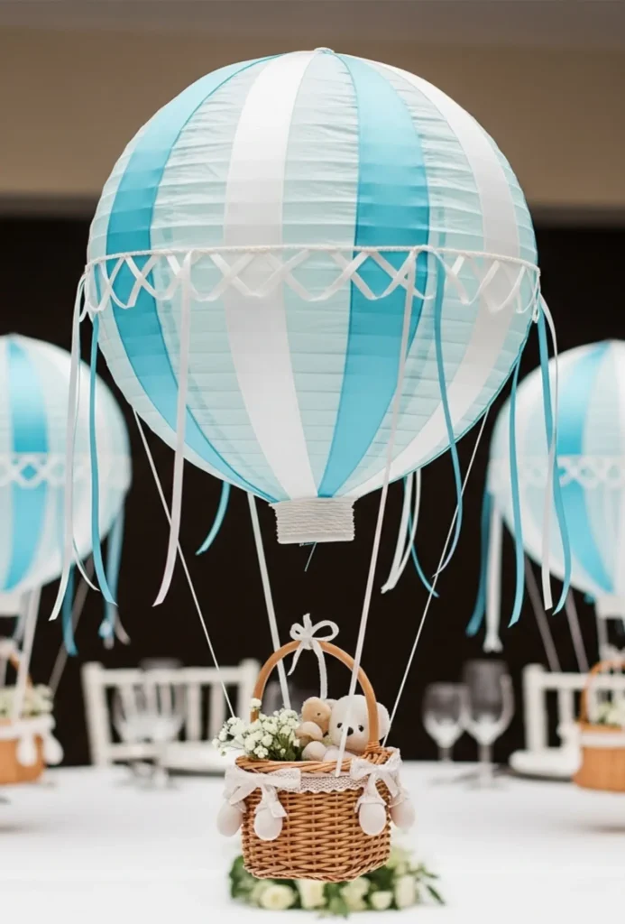Hot Air Balloon Basket Centerpieces