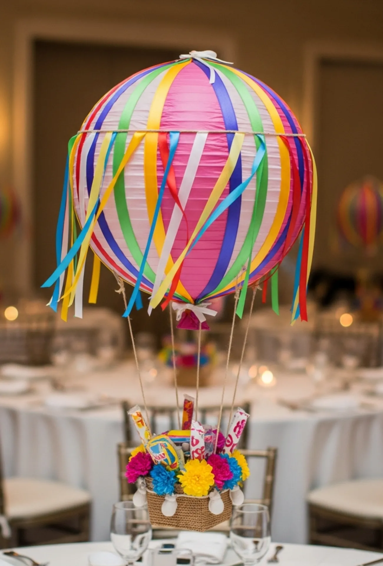 Hot Air Balloon Fantasy Basket Centerpieces