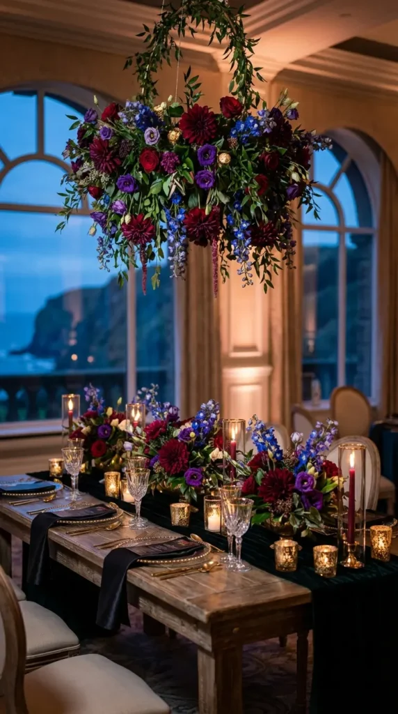 Jewel-tone Floral Centerpieces For Dramatic Tables