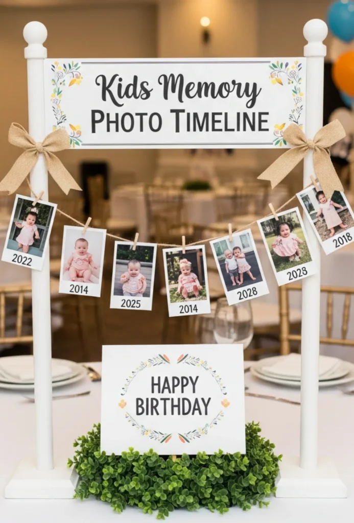 Kids Memory Photo Timeline Centerpieces