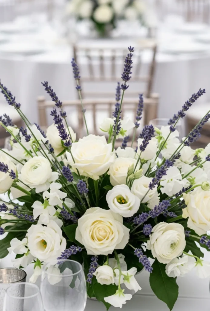 Lavender and White Romantic Florals