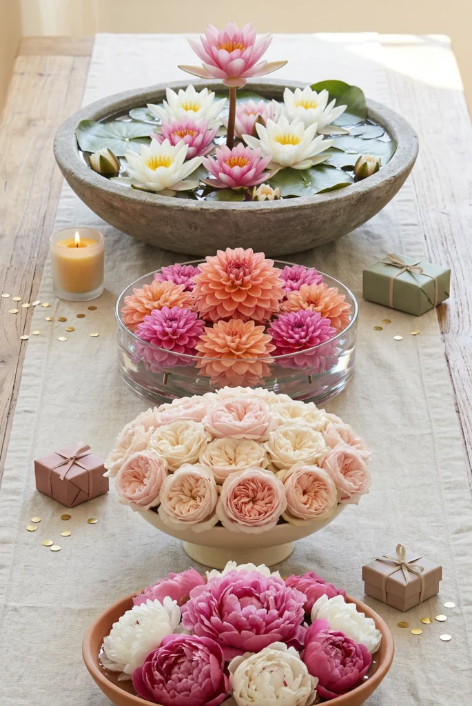 Lotus Inspired Sculptural Floral Pieces