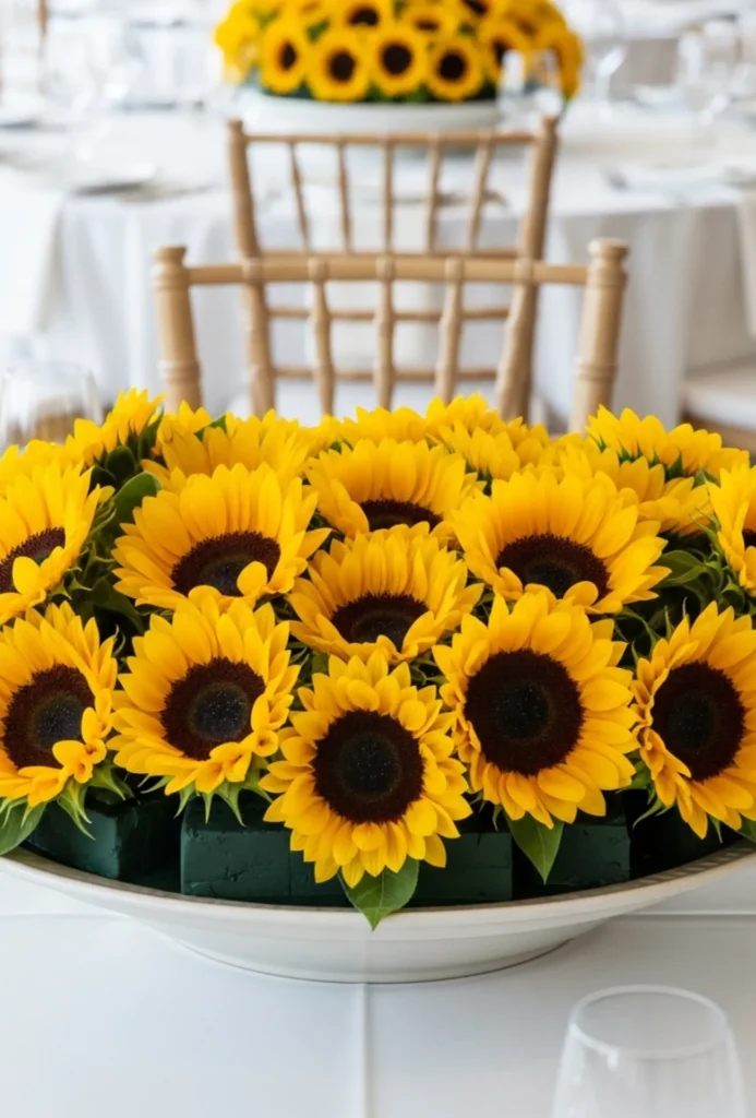Low Sunflower Table Centerpiece