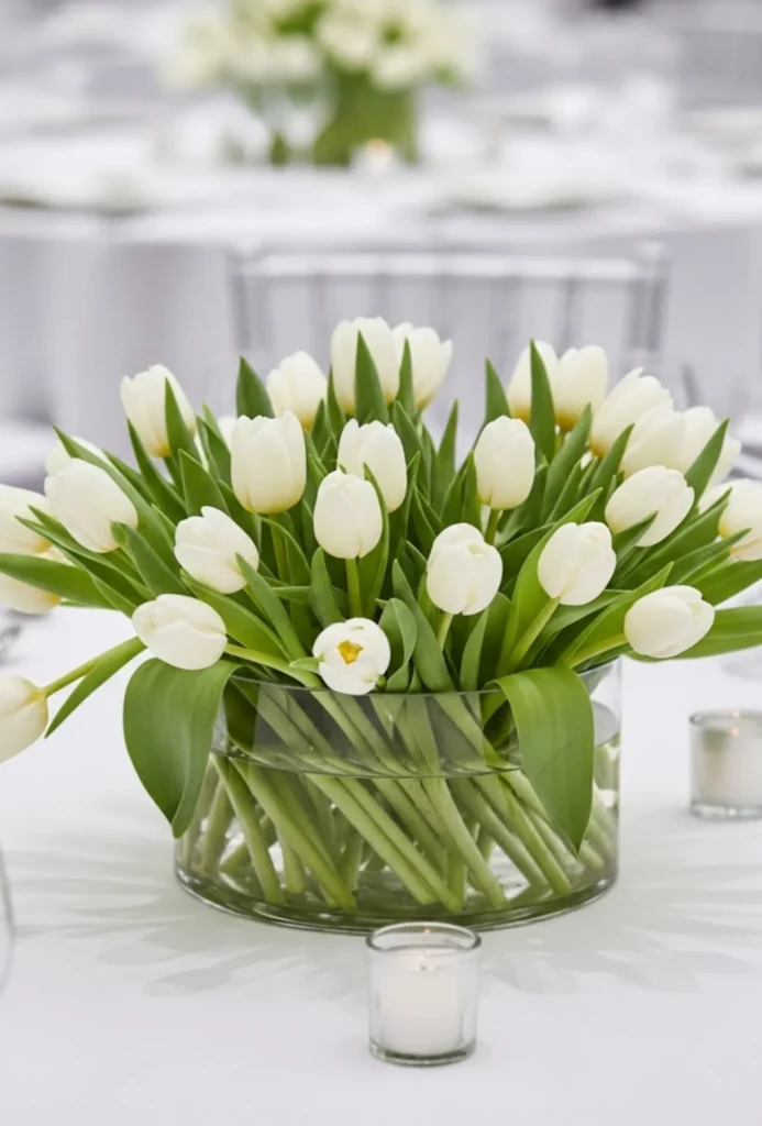 Low White Tulip Vase Designs