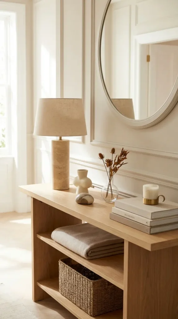 Marble Base Table Lamp with Minimal Decor Accents