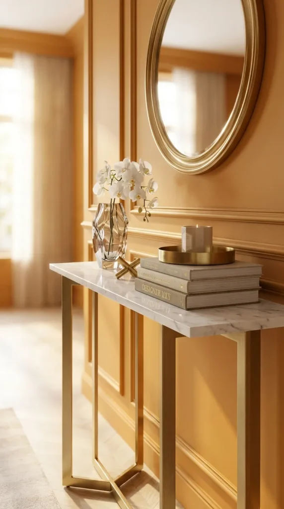 Marble Or Geometric Console Styling