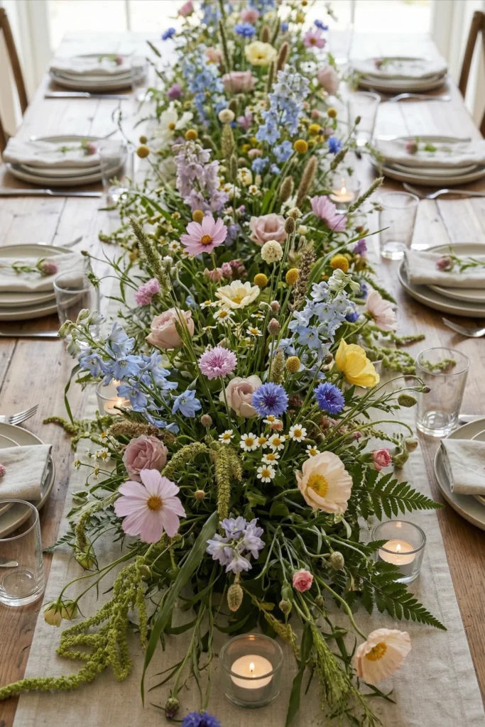 Meadow Inspired Low Sprawling Centerpiece