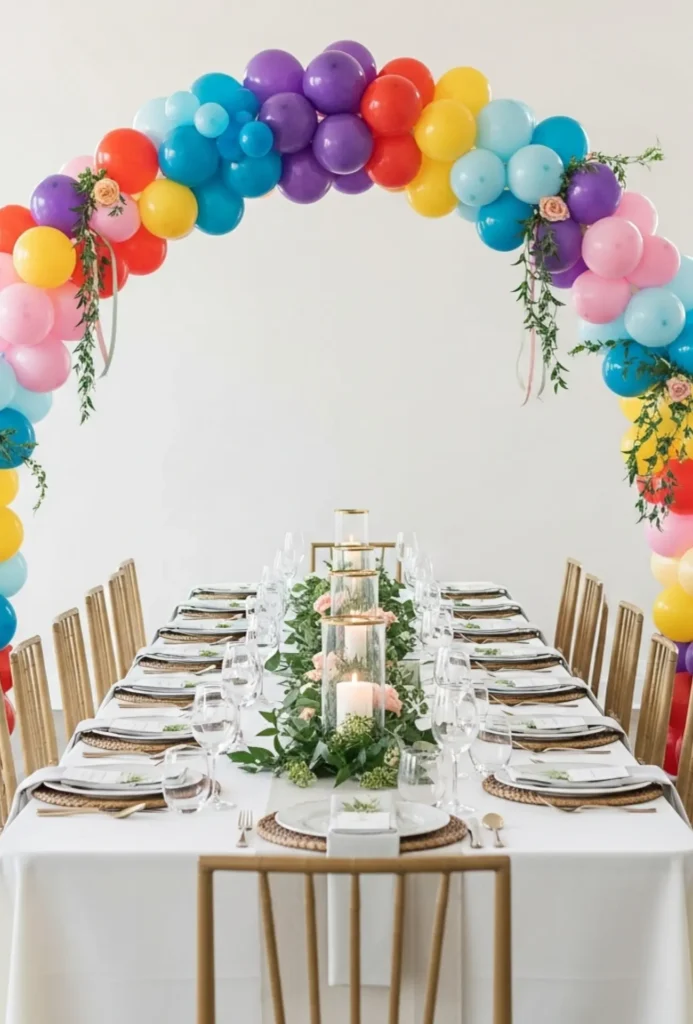Mini Balloon Arch Table Runner Centerpieces