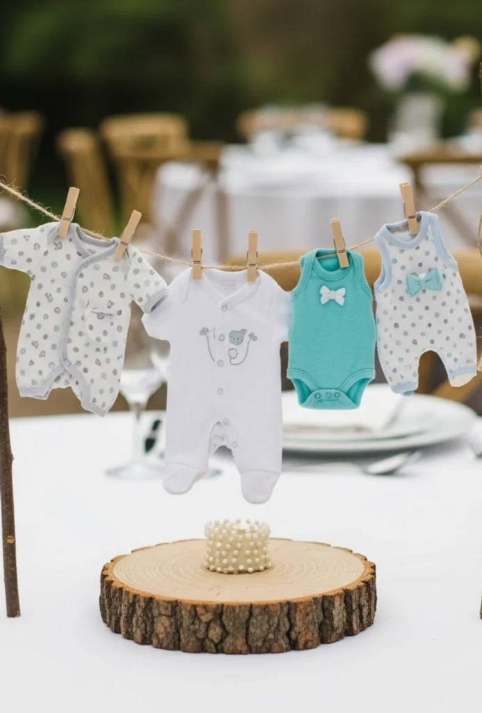 Mini Clothesline with Kids Costumes Centerpieces
