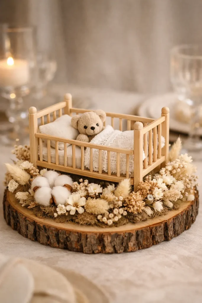 Mini Crib Display Centerpieces