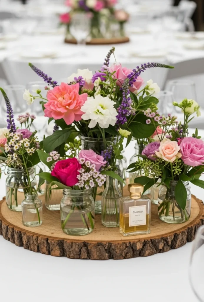 Mini Floral Arrangements Grouped Together