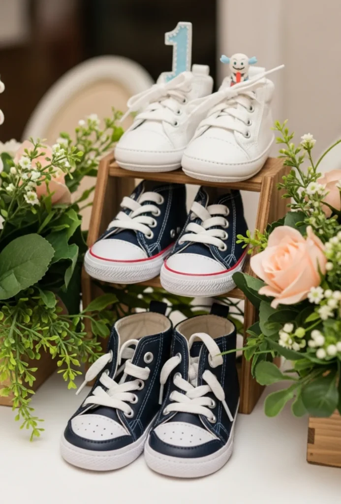 Mini Shoe Display with Fun Decor Centerpieces