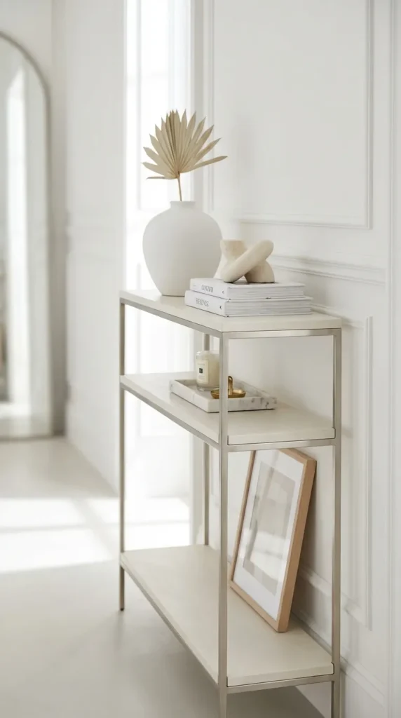 Minimalist Console With Clean White Decor
