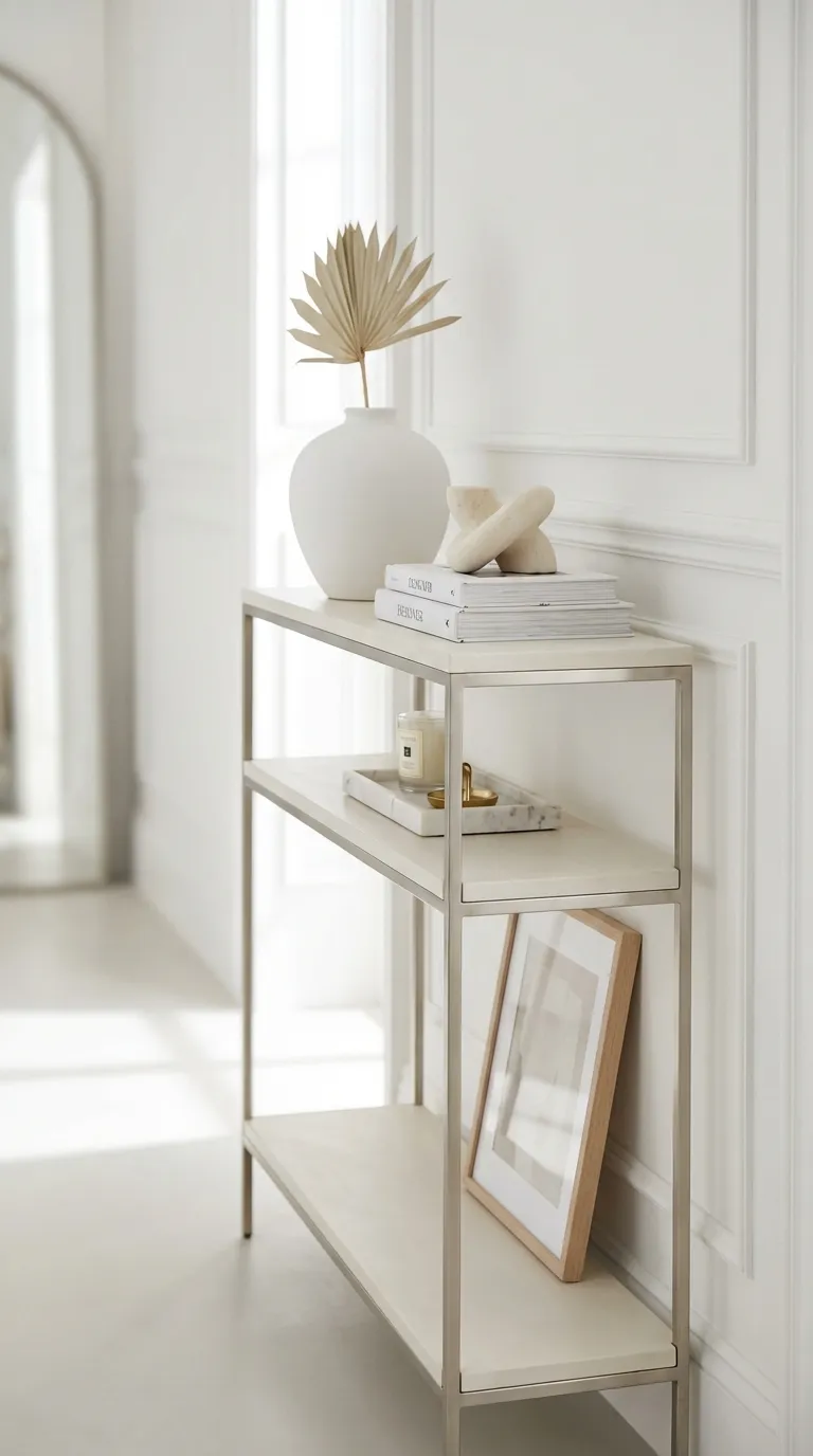 Minimalist Console With Clean White Decor