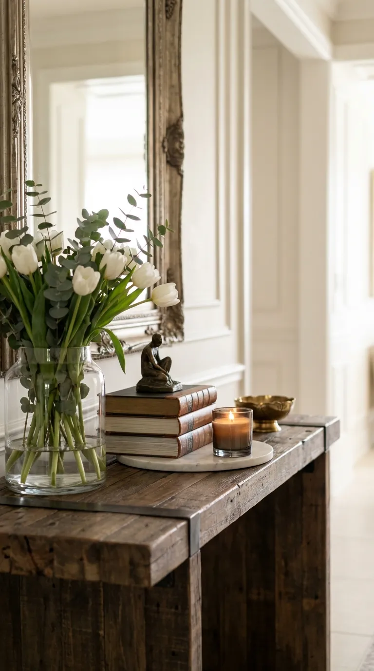 Mirrored Console To Visually Expand Space