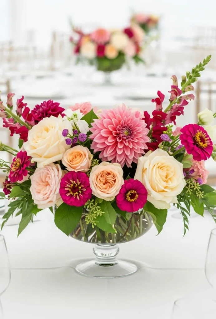 Mixed Garden Bloom Glass Vases