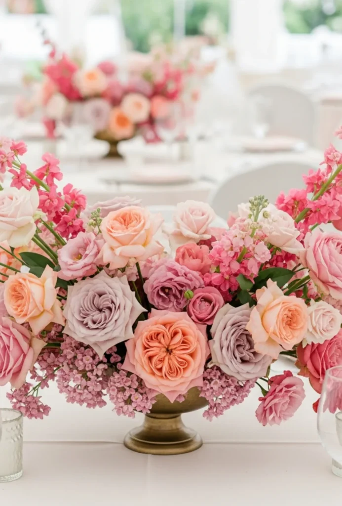Mixed Pastel Pink Floral Arrangement