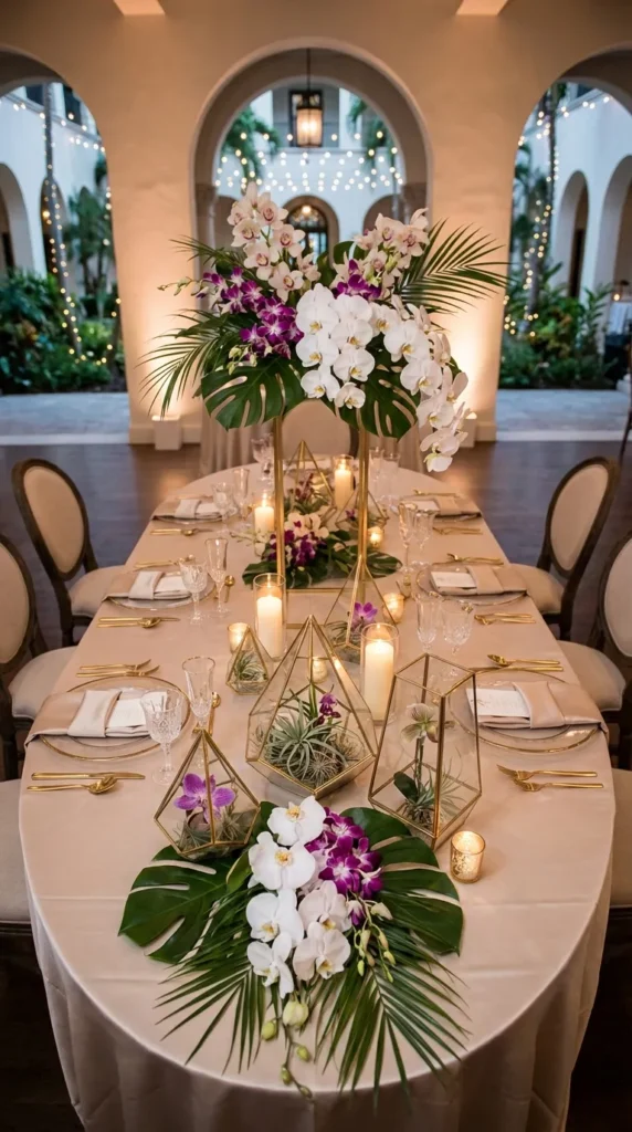 Modern Geometric Centerpiece Wedding Tables