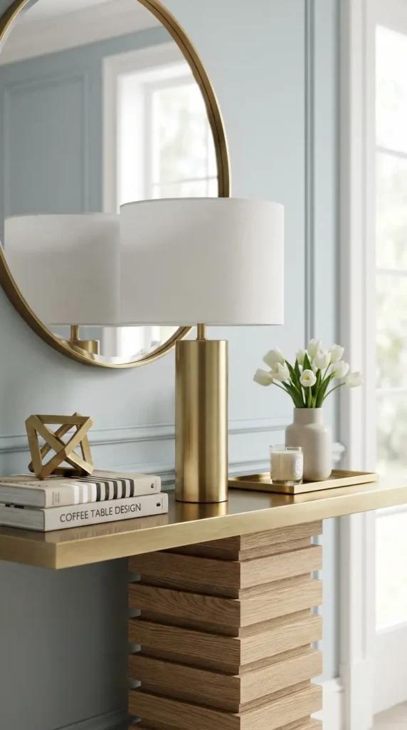 Modern Metallic Lamp with Contemporary Accessories