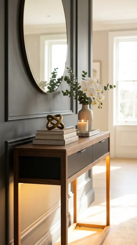 Narrow Console With Backlit LED Accent