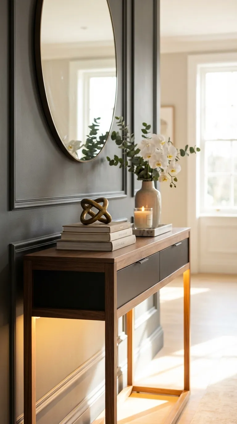 Narrow Console With Backlit LED Accent