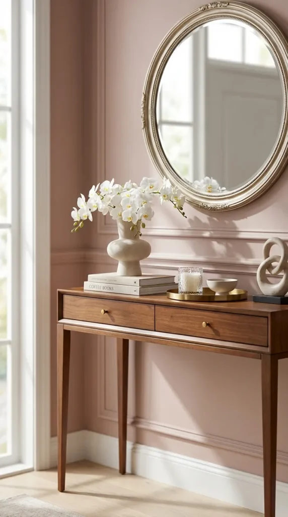 Narrow Console With Hidden Storage Drawers