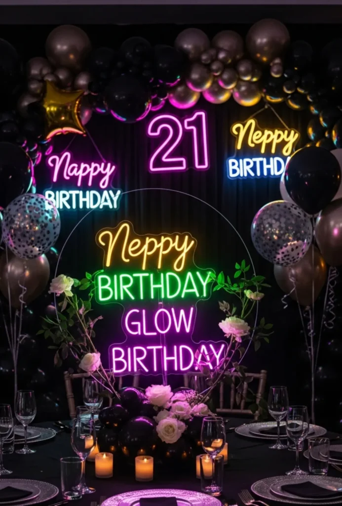 Neon Glow Theme Centerpieces