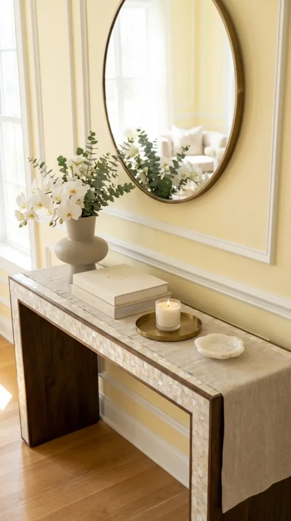 Neutral Linen Runner With Soft Decorative Accents