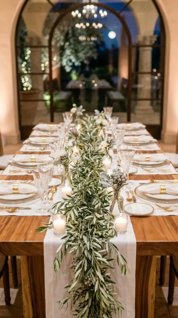 Olive Branch Runners for Understated Elegance