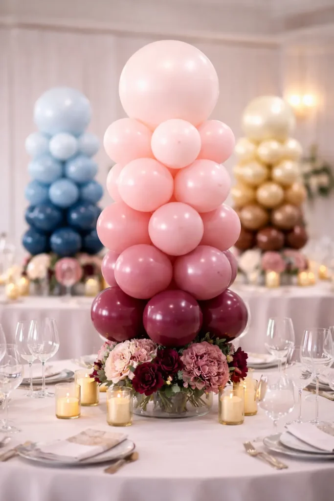 Ombre Gradient Balloon Centerpieces