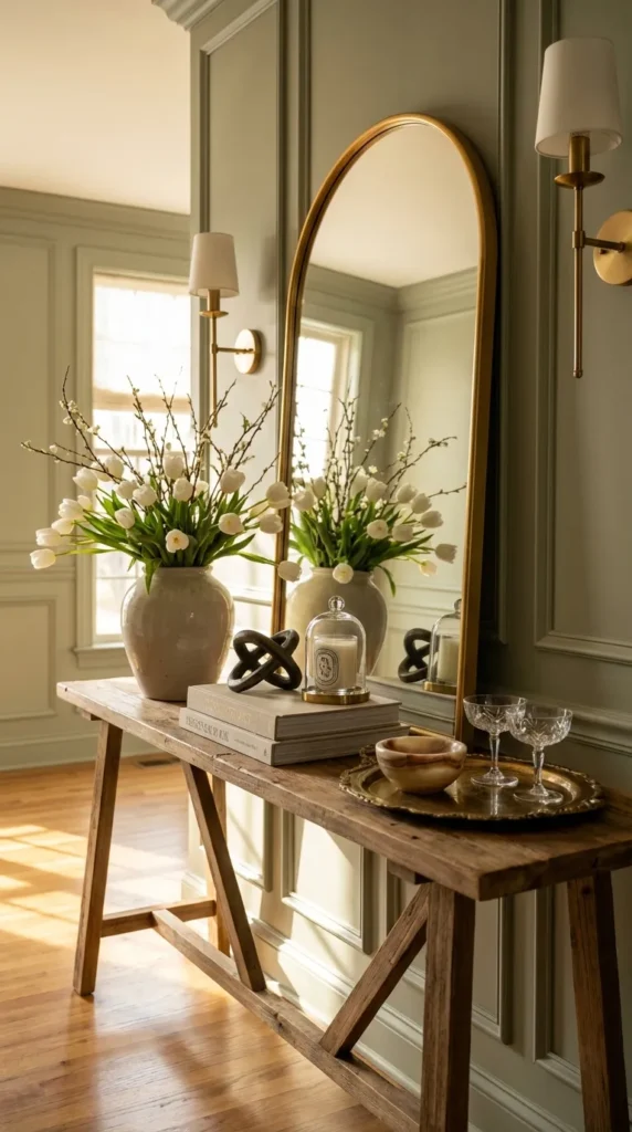 Oversized Mirror Above Console Table