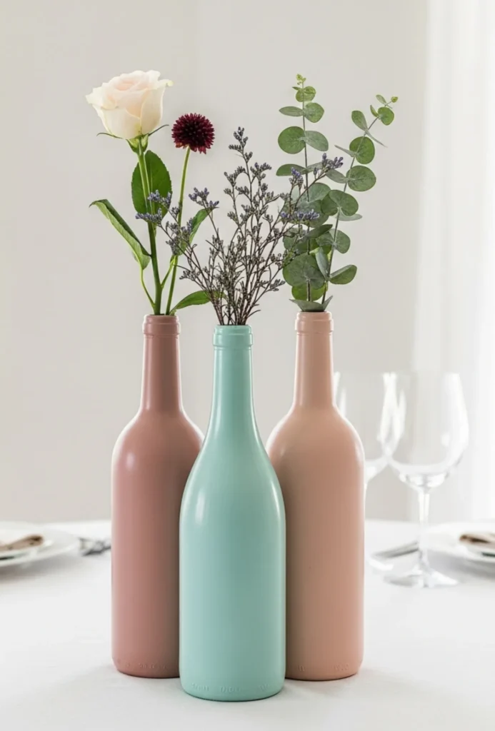 Painted Wine Bottle Florals