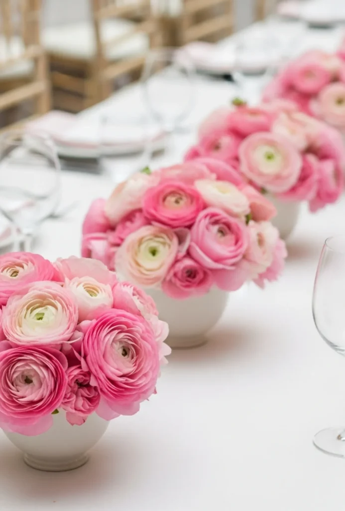 Pink Ranunculus Compact Centerpiece