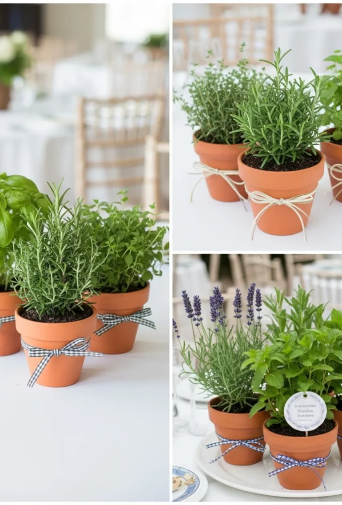 Potted Herb Centerpieces