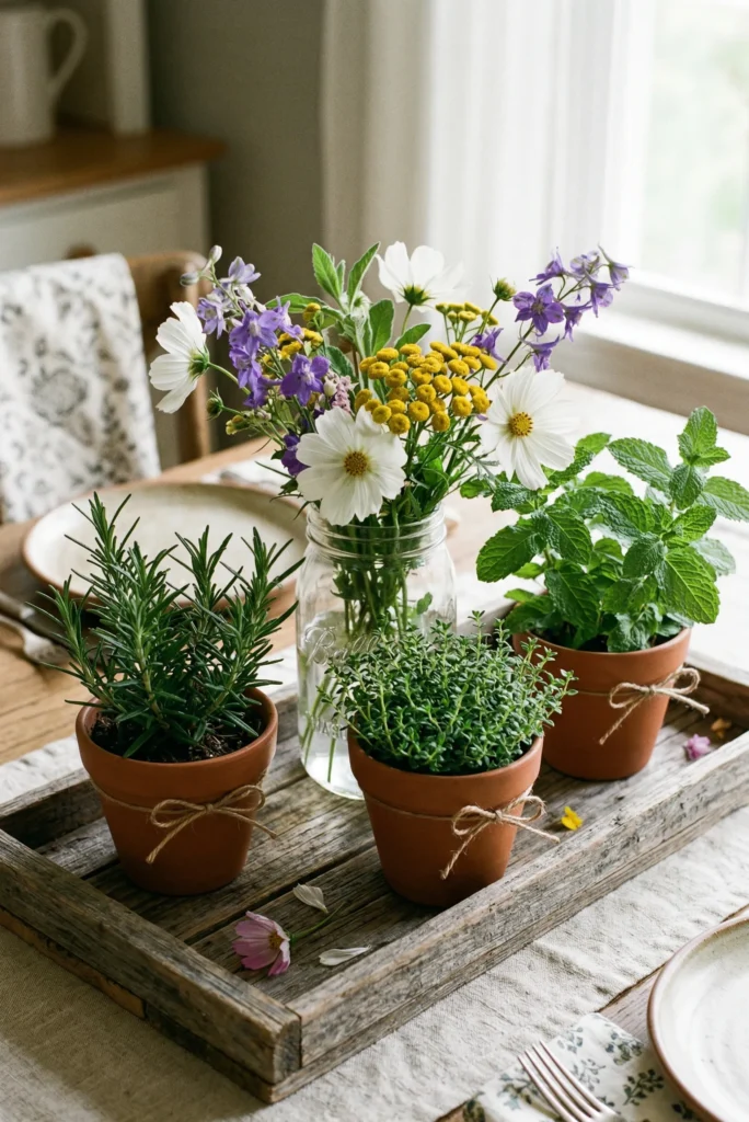 Potted Herb & Flower Combinations