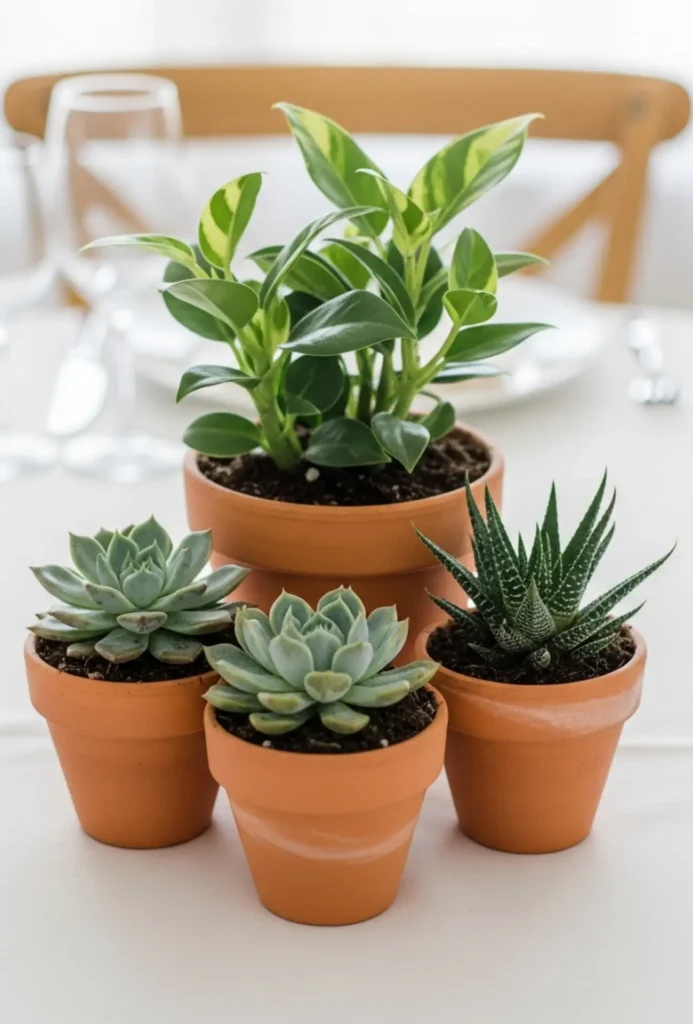 Potted Plant or Succulent Centerpieces