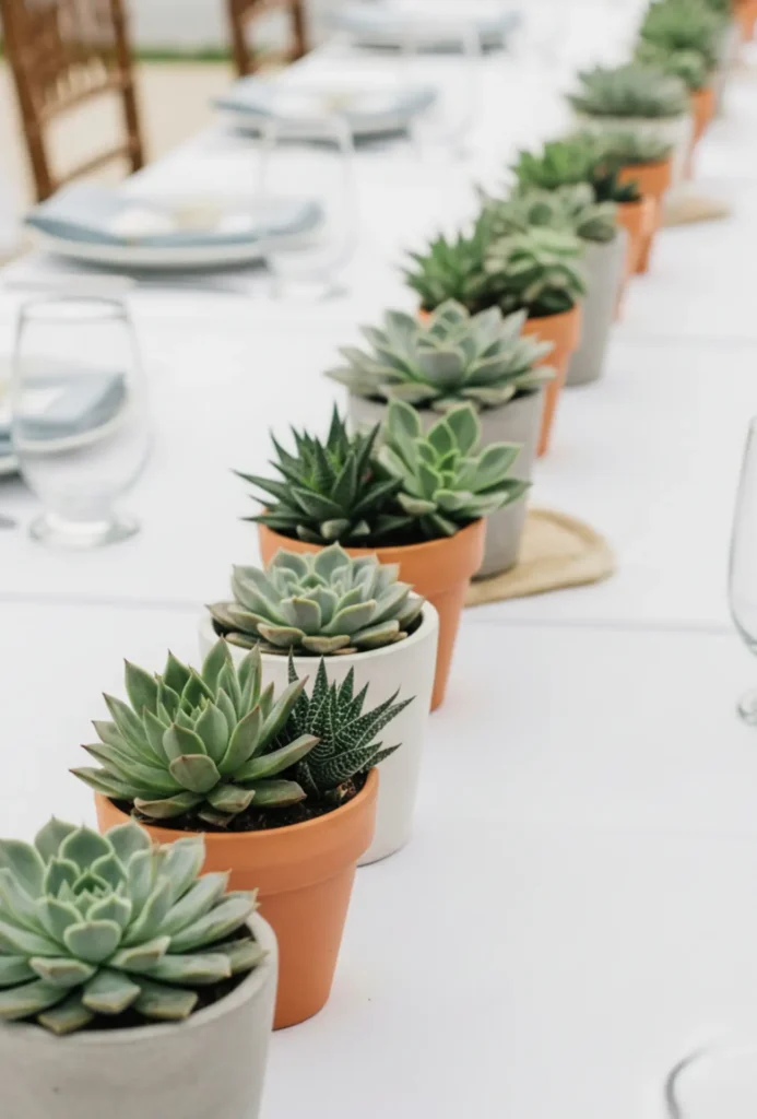 Potted Succulents Row