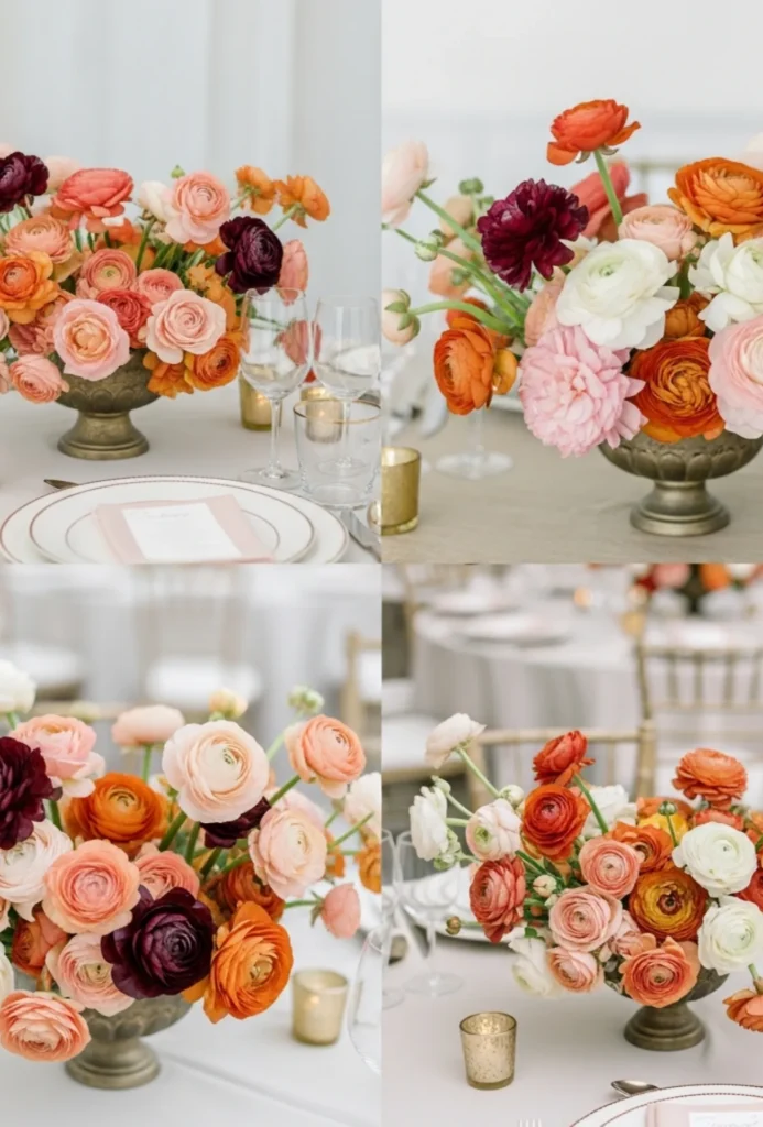Ranunculus Romantic Centerpiece Clusters