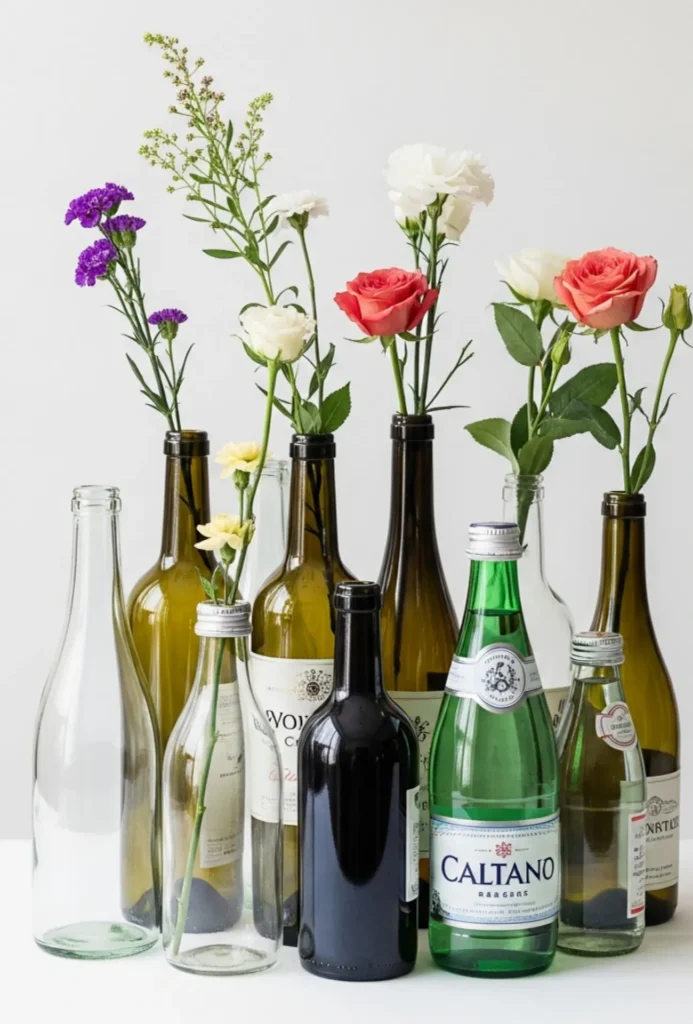 Recycled Bottle Cluster Centerpieces