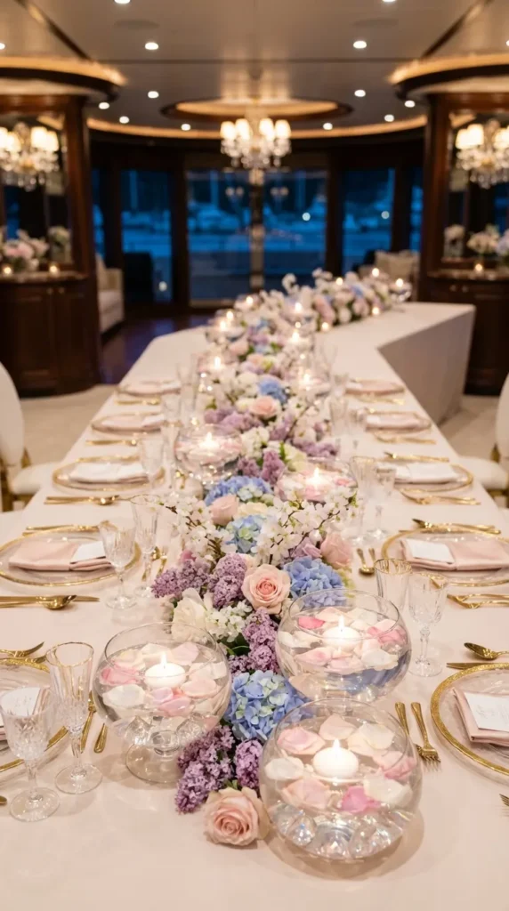 Romantic Floating Candle Bowl Centerpieces