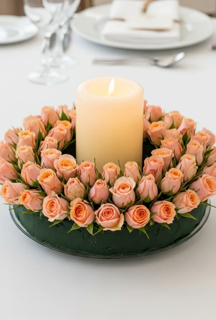 Rose + Candle Ring Romantic Table Accents