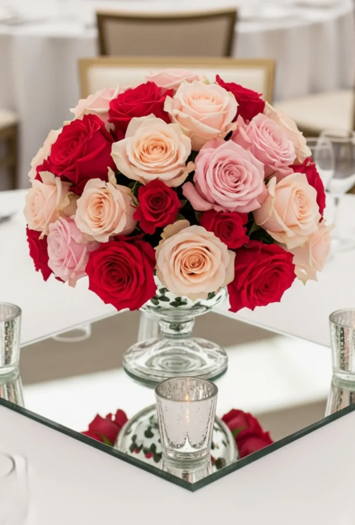 Rose + Mirrored Base Reflective Styling