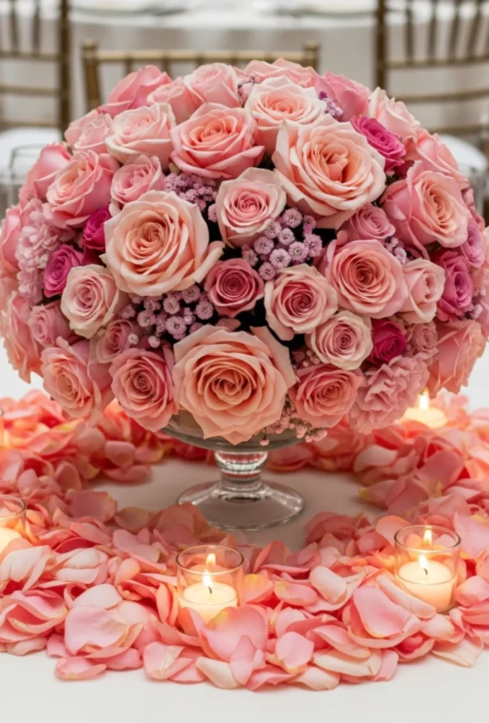 Rose Petals + Centerpiece Layering Design