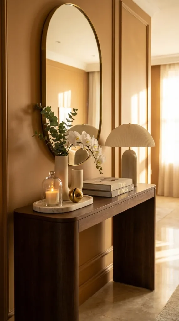 Rounded Corner Console Table for Smooth Flow