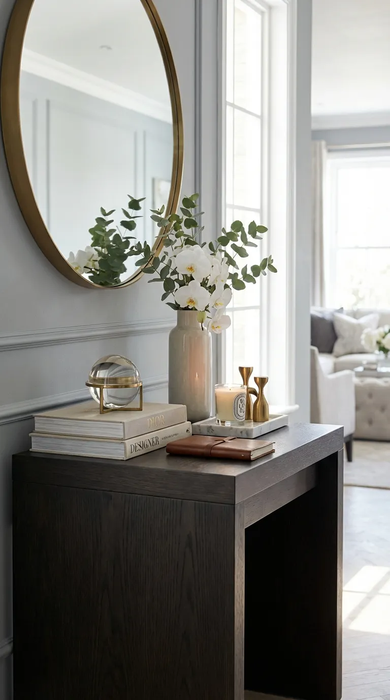Rustic Ladder Shelf Console Combo Setup