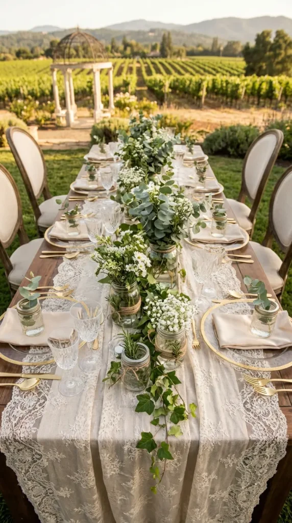 Rustic Mason Jar Greenery Arrangements