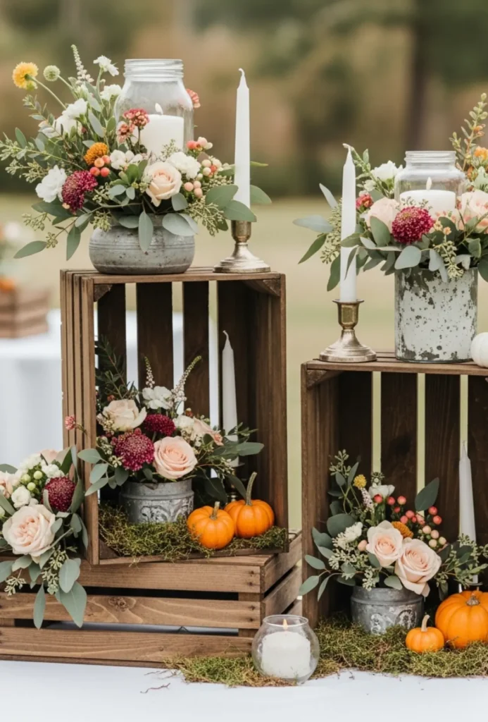 Rustic Wooden Crate Arrangements