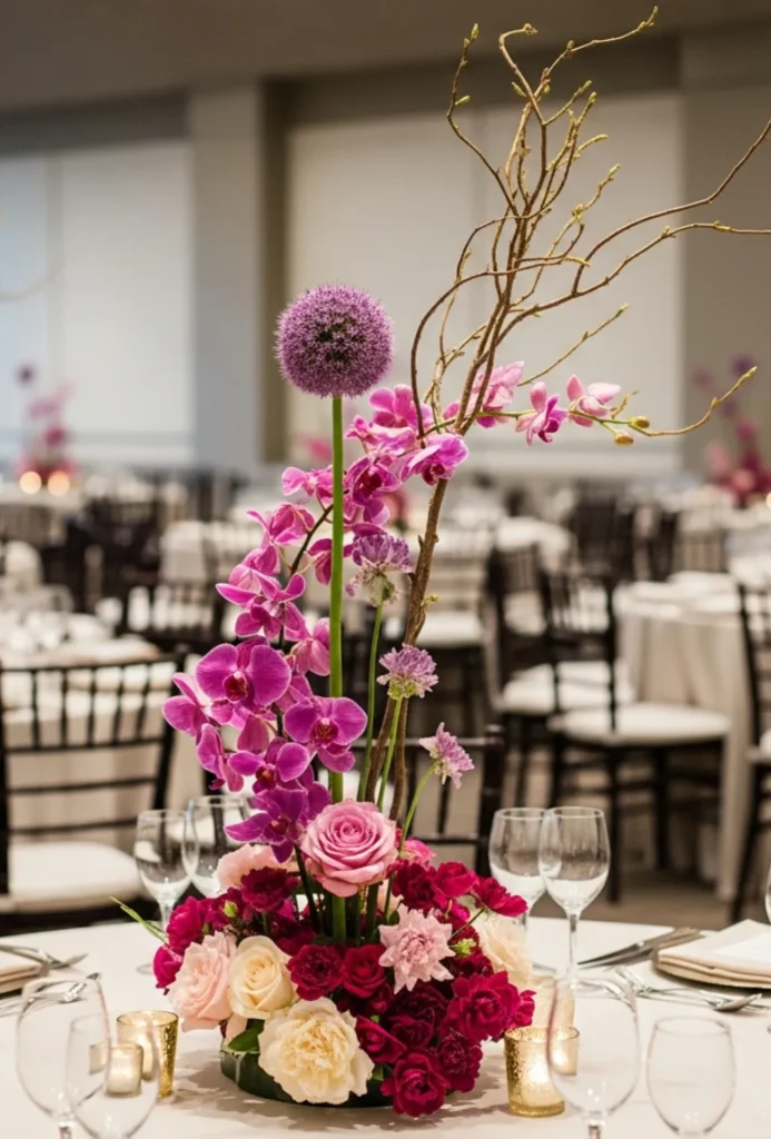 Sculptural Asymmetrical Floral Design